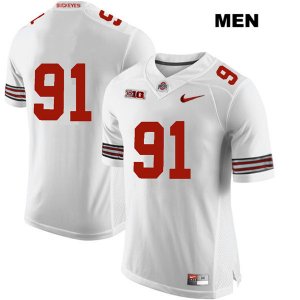 Men's NCAA Ohio State Buckeyes Drue Chrisman #91 College Stitched No Name Authentic Nike White Football Jersey JQ20H13ZF
